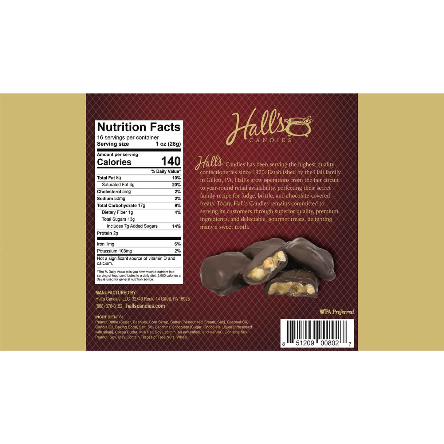 Dark Chocolate-Covered Peanut Brittle