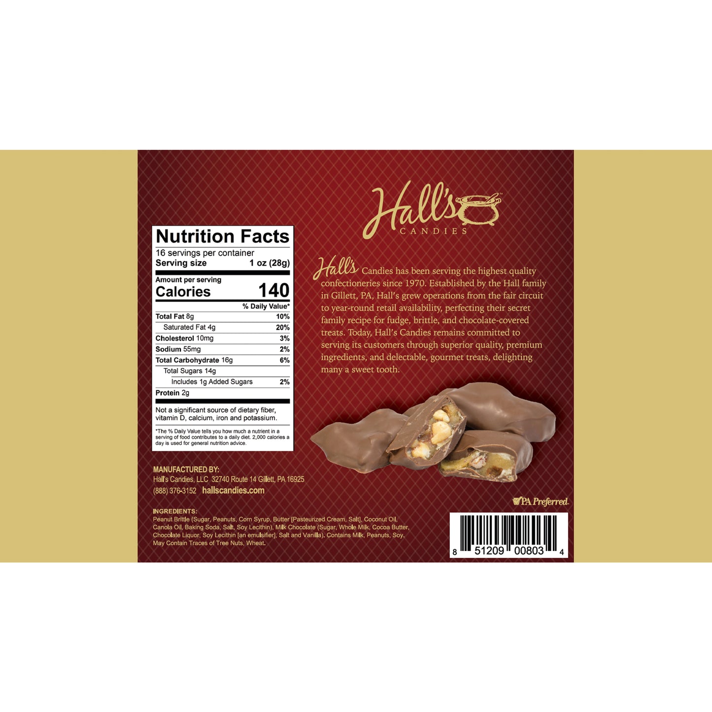 Milk Chocolate-Covered Peanut Brittle