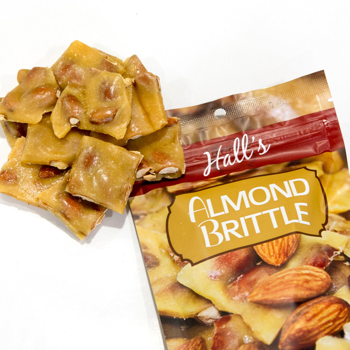 Hall's Almond Brittle Snack Bags, 3.5 oz (5 count)