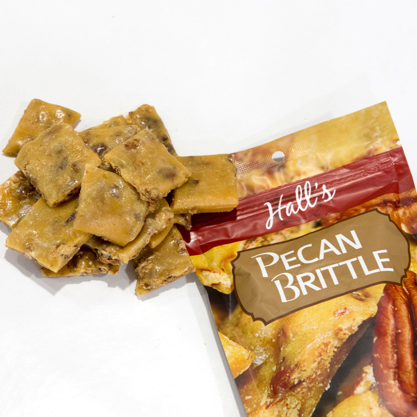 Hall's Pecan Brittle Snack Bags, 3.5 oz (5 count)